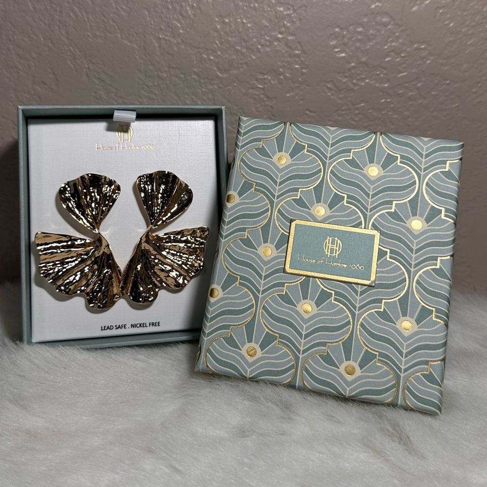 NEW in Box House of Harlow 1960 Gold Filigree Earrings